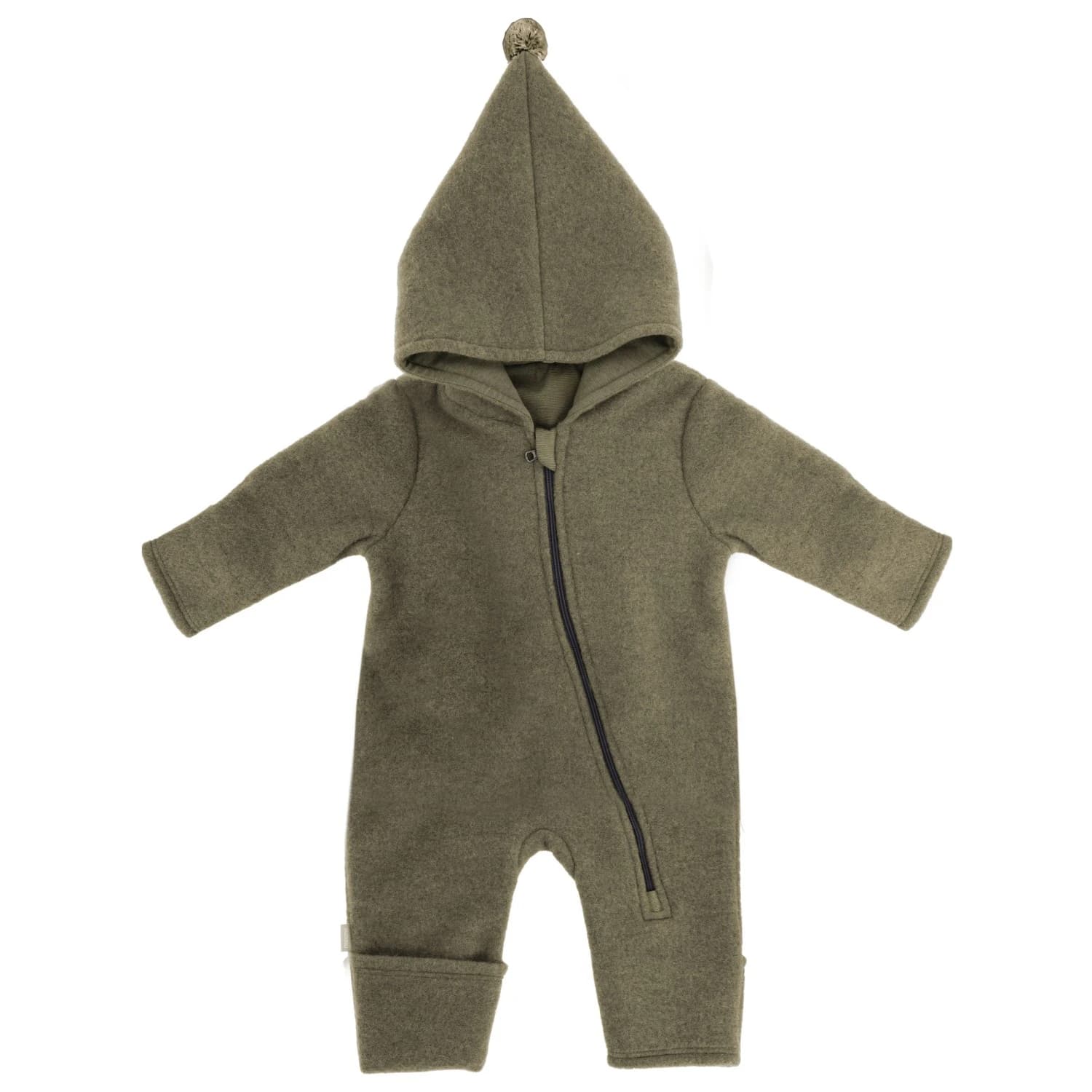 Цял костюм maximo Baby's Jersey Fleece Overall m. Kapuze u. Pompon Overall - Khaki Melange