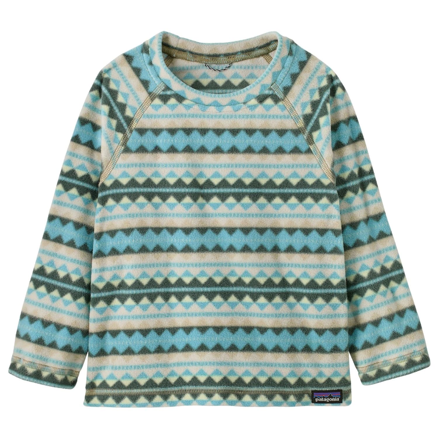 Поларен пуловер Patagonia Baby's Micro D Crew Fleece jumper - Diamond Stripe: Snowmelt Blue