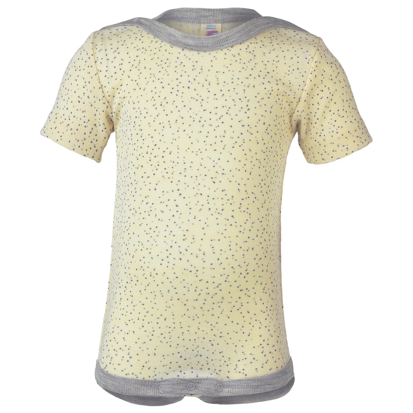 Копринено термобельо Engel Baby Bodysuit Short Sleeve with Press Studs on Shoulder Merino base layer - Natur (Bedruckt)
