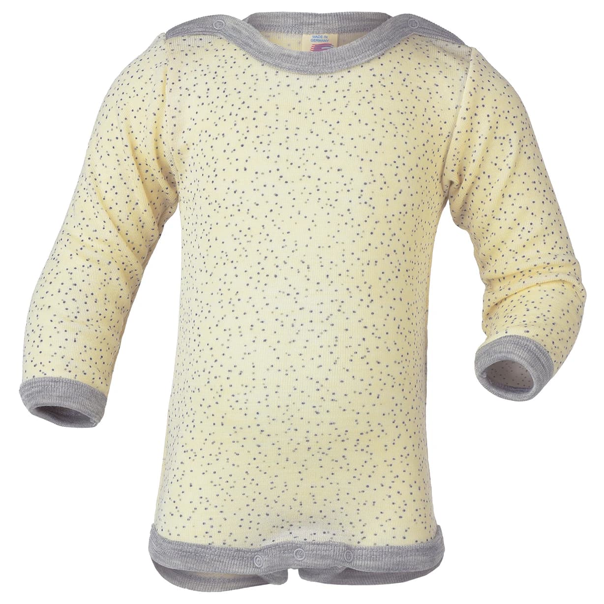 Копринено термобельо Engel Baby Bodysuit Long Sleeve with Press Studs on Shoulder Merino base layer - Natur (Bedruckt)