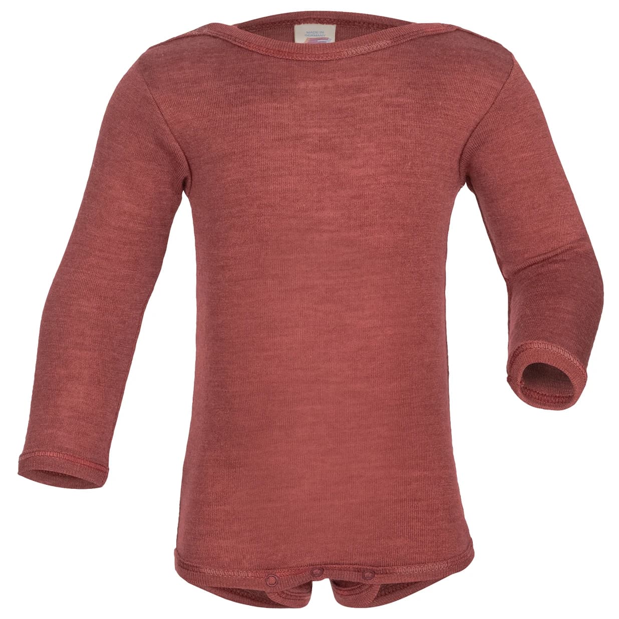 Копринено термобельо Engel Baby Bodysuit Long Sleeve with Press Studs on Shoulder Merino base layer - Kupfer