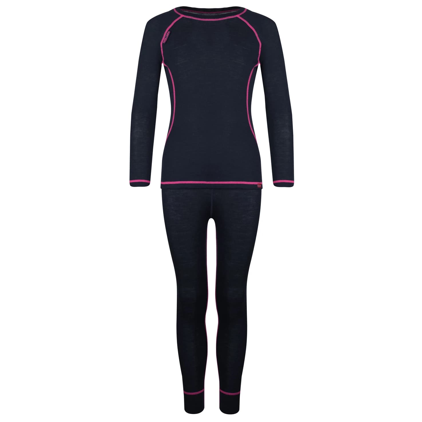 Детско мериносово термобельо Trollkids Girl's Merino Baselayer Set Merino base layer - Anthracite / Magenta