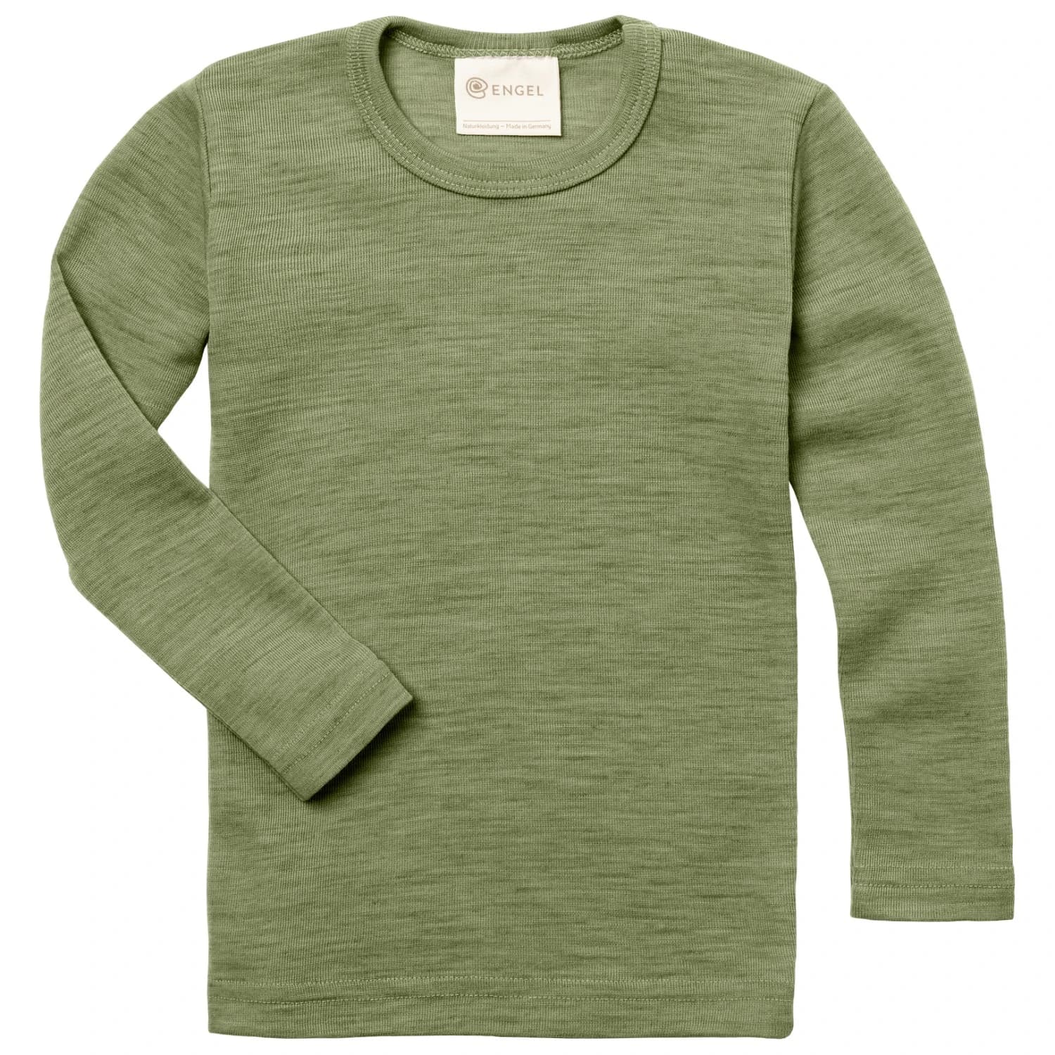 Детско мериносово термобельо Engel Kids' Undershirt L/S Everyday base layer - Salbeigrün Melange
