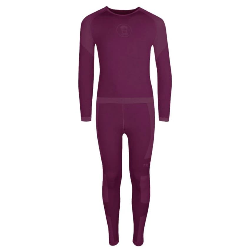 Детско синтетично термобельо Trollkids Kid's Hemsedal Baselayer Set Synthetic base layer - Plum
