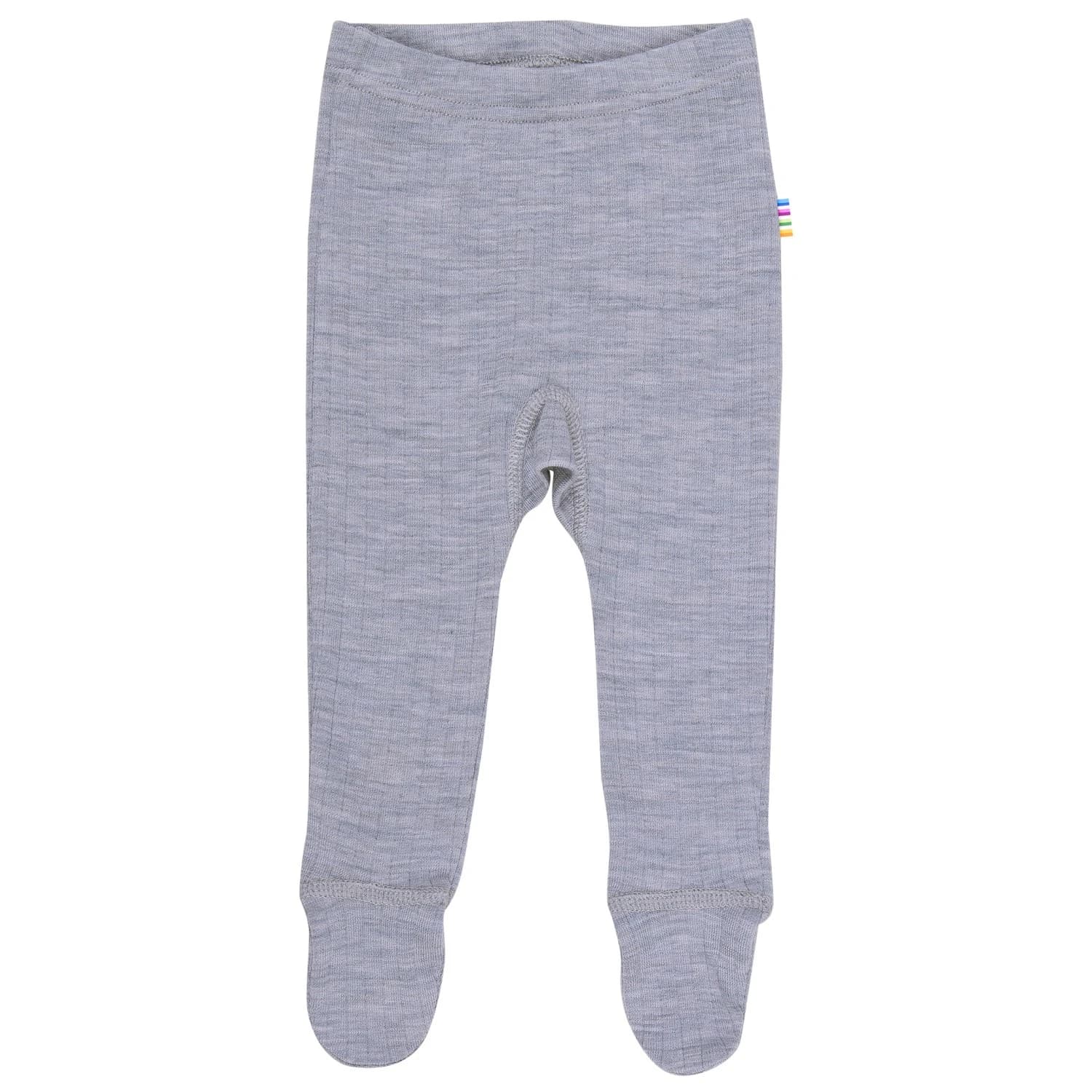 Детско мериносово термобельо Joha Kid's Leggings with Foot Merino base layer - Light Grey Melange