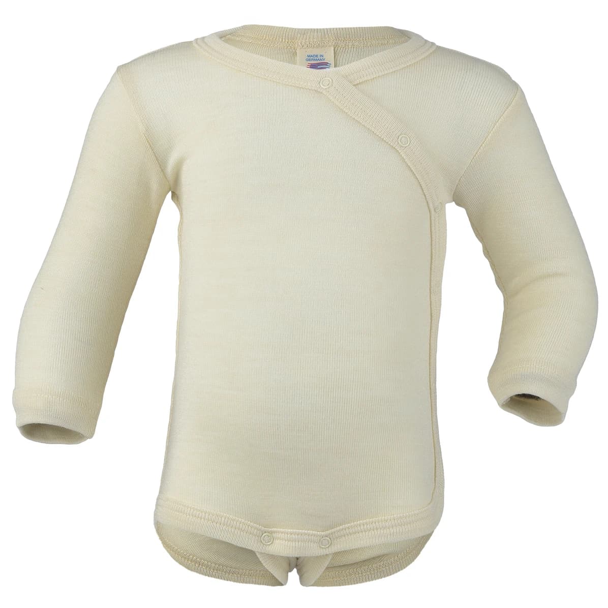 Детско мериносово термобельо Engel Kids' Wraparound Bodysuit L/S Merino base layer - Natur
