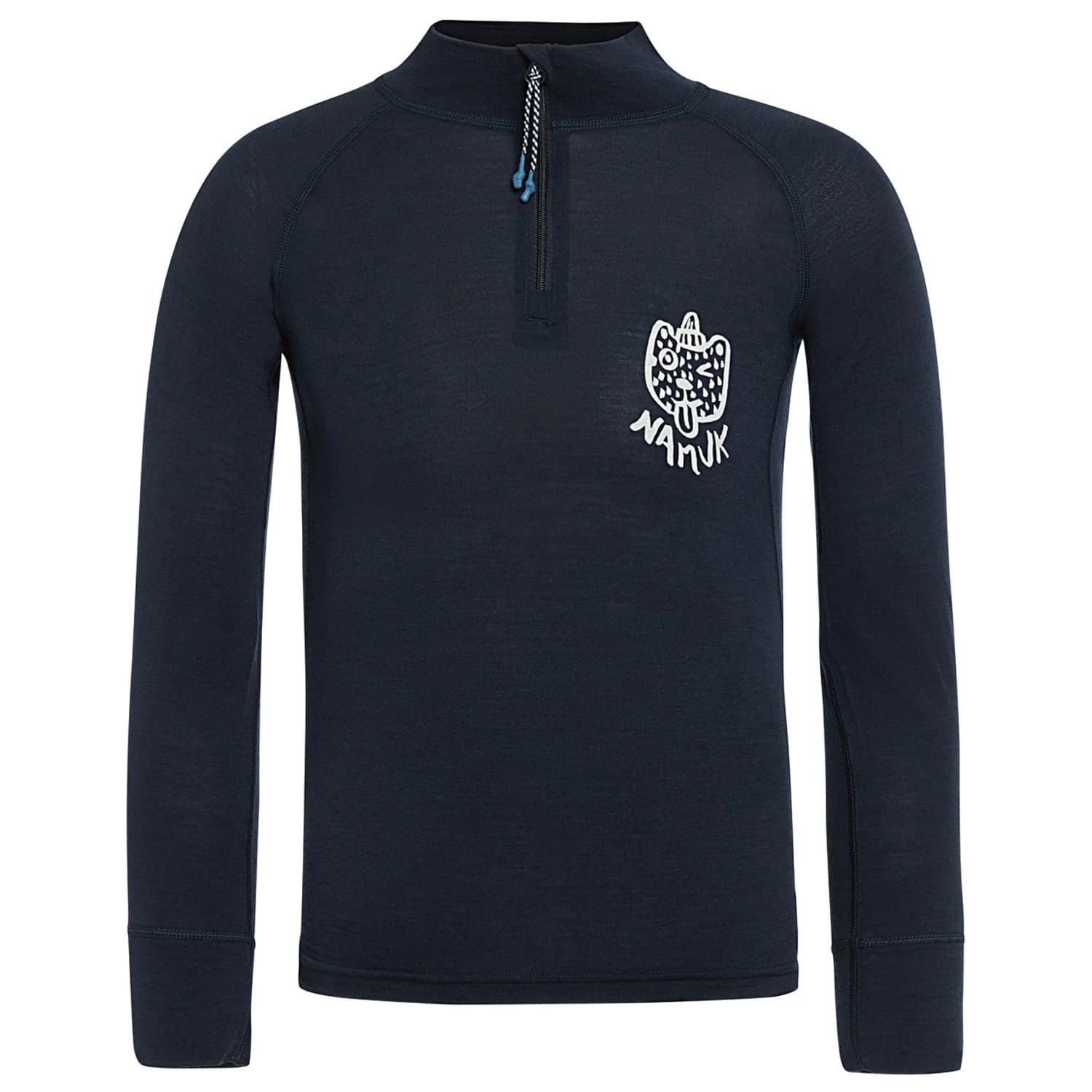 Детско мериносово термобельо Namuk Kid's Honu Merino Half-Zip Longsleeve Merino base layer - Rascal True Navy