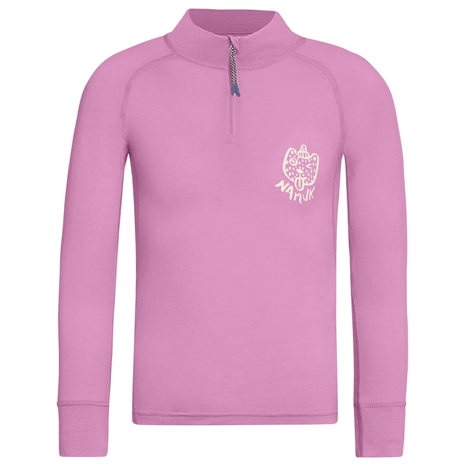 Детско мериносово термобельо Namuk Kid's Honu Merino Half-Zip Longsleeve Merino base layer - Taffy