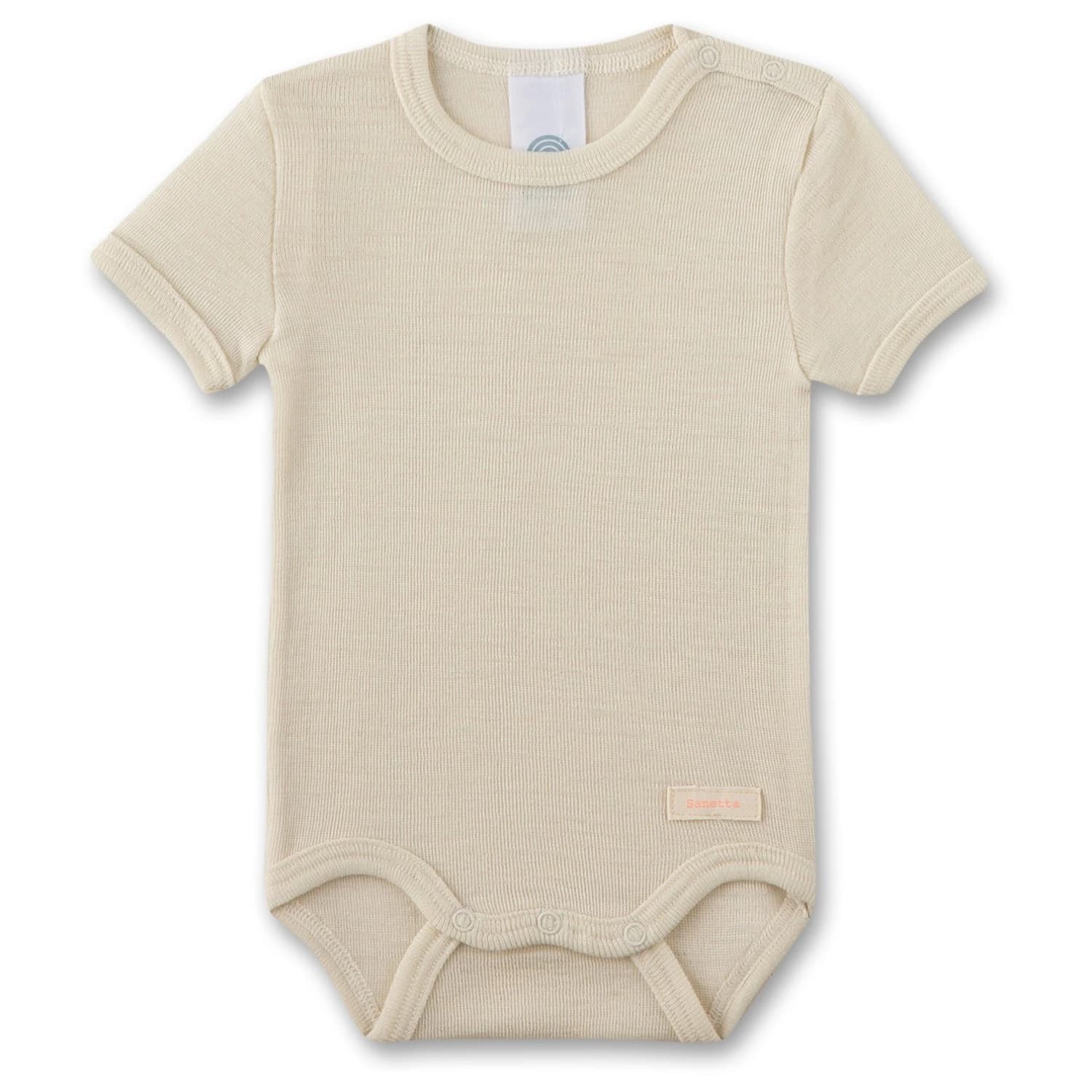 Детско копринено термобельо Sanetta Kid's Wool Body S/S Merino base layer - Nature