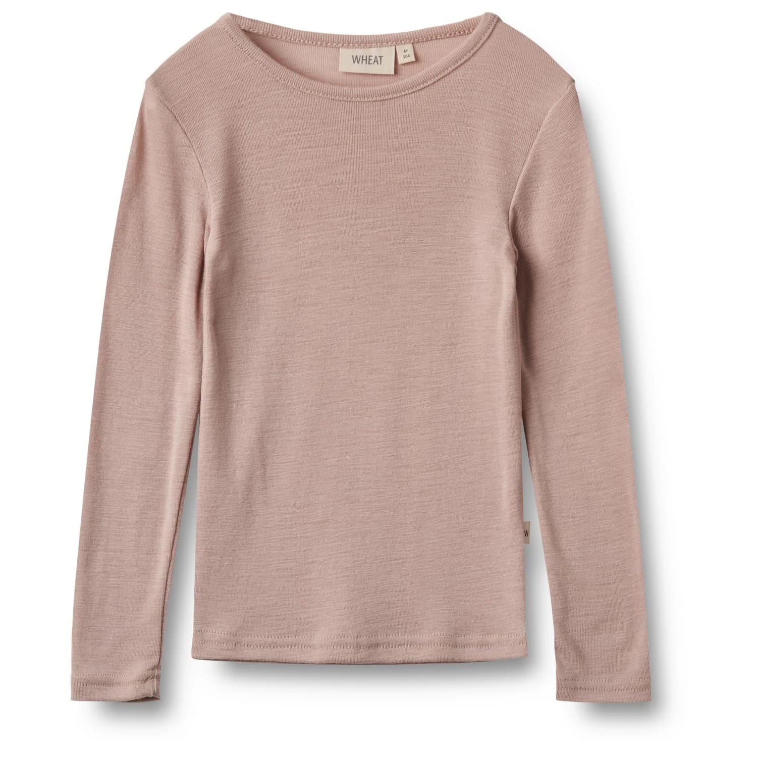Детско мериносово термобельо WHEAT Kid's Wool T-Shirt L/S Alfie Merino base layer - Dry Rose