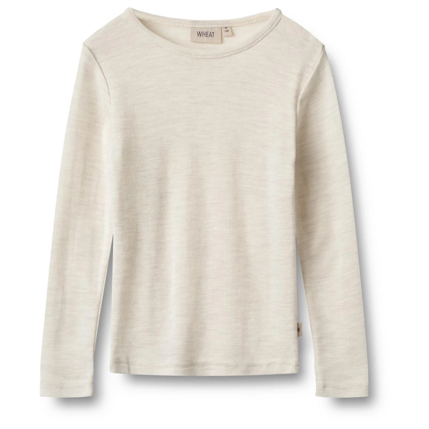 Детско мериносово термобельо WHEAT Kid's Wool T-Shirt L/S Alfie Merino base layer - Eggshell Melange