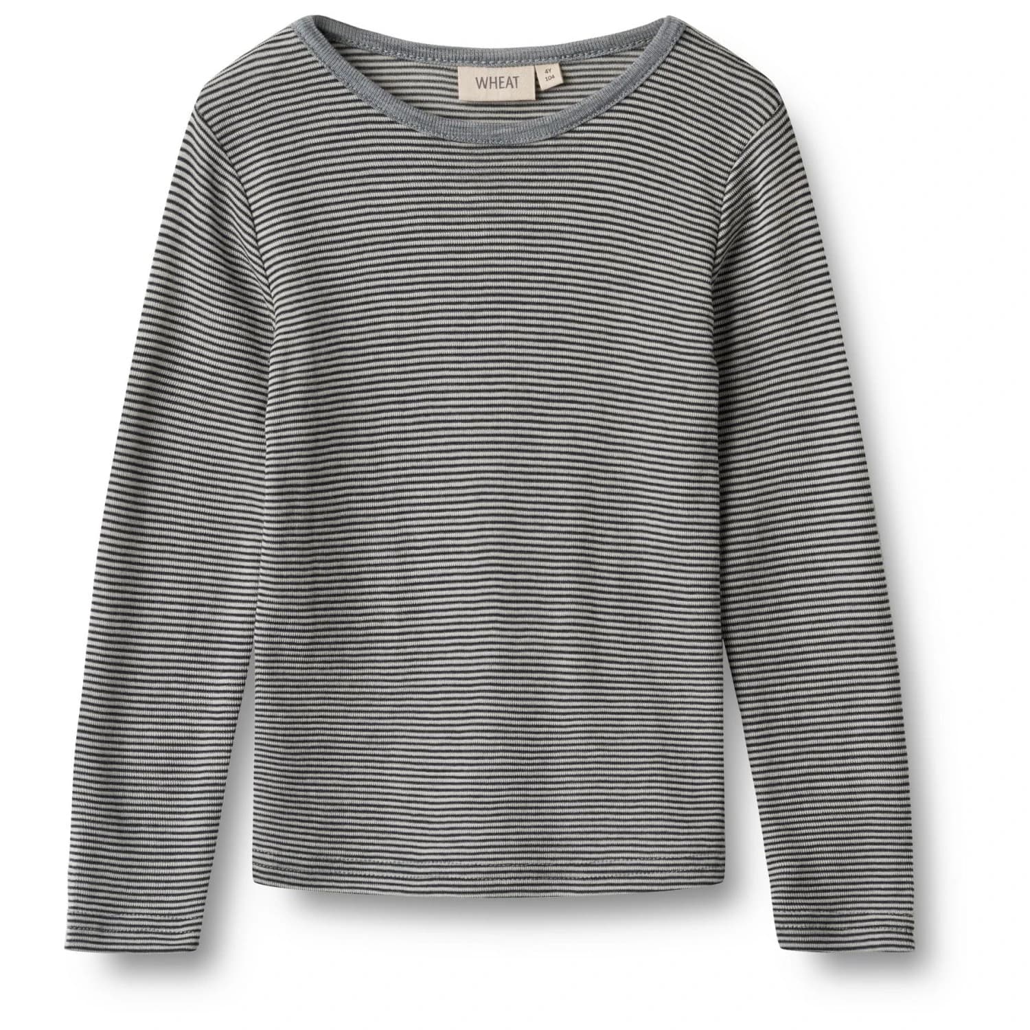 Детско мериносово термобельо Wheat Kid's Wool T-Shirt L/S Alfie Merino base layer - Navy Stripe
