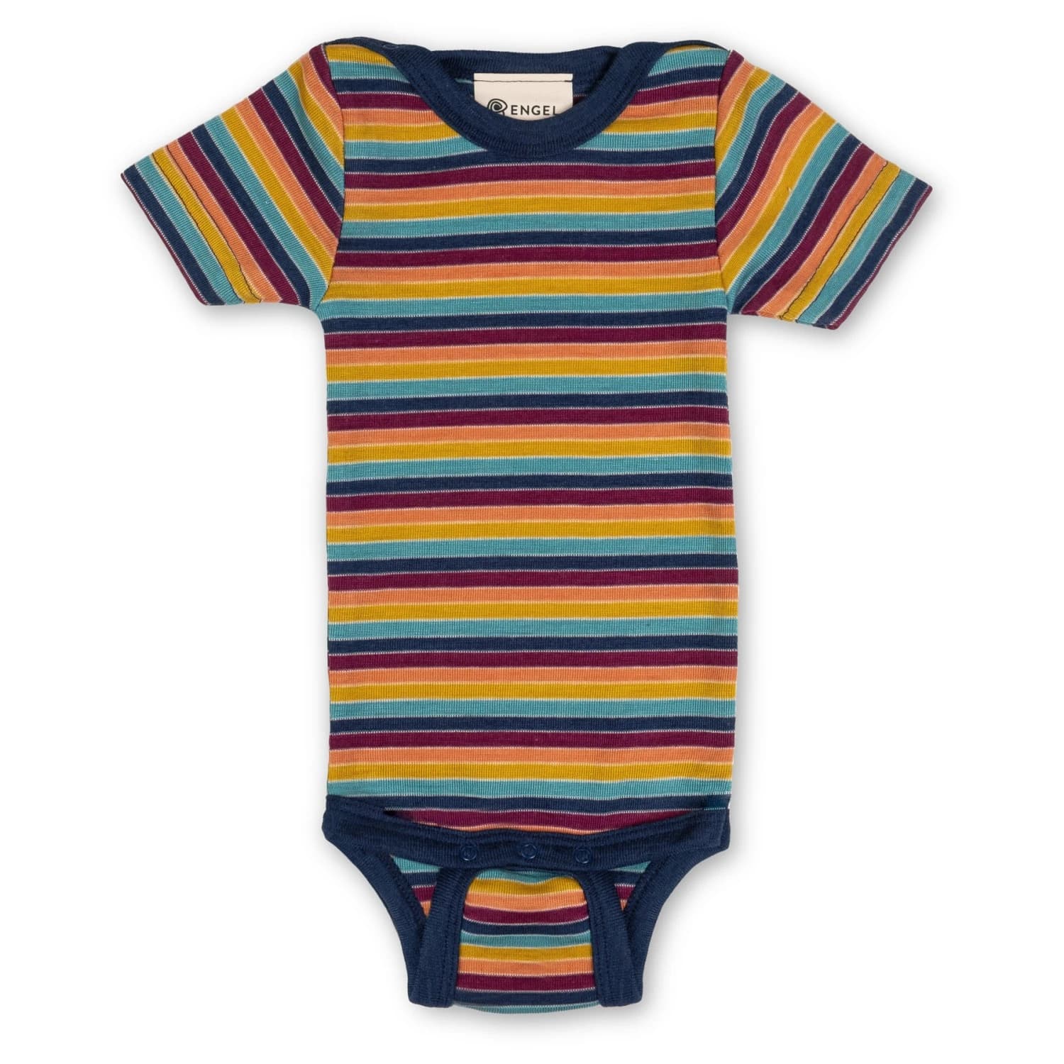 Мериносово термобельо Engel Baby Bodysuit S/S with Press Studs on Shoulders Everyday base layer - Multicolour