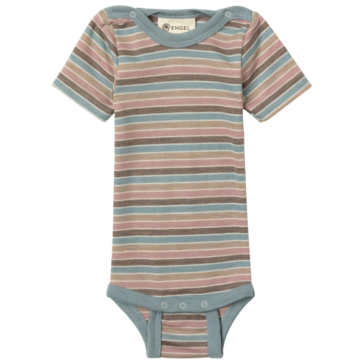 Мериносово термобельо Engel Baby Bodysuit S/S with Press Studs on Shoulders Everyday base layer - Pastellcolour