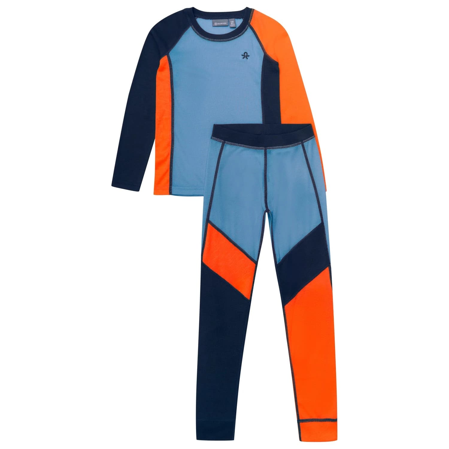 Детско синтетично термобельо Color kids Kid's Ski Underwear Colorblock Synthetic base layer - Coronet Blue