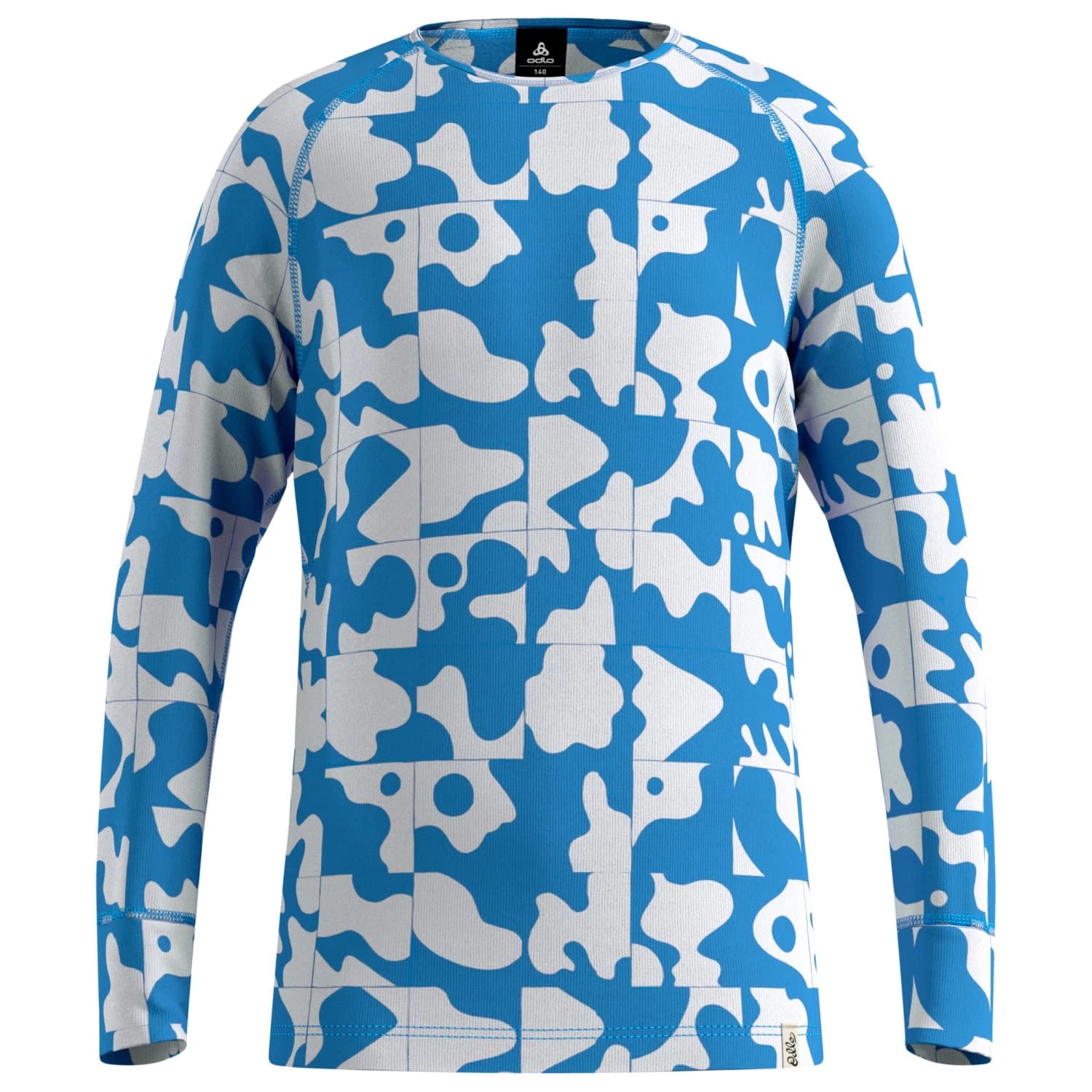 Детско синтетично термобельо Odlo Kid's BL Top Crew Neck L/S Active Warm Graphic Synthetic base layer - Orchid Ice / Nebulas Blue