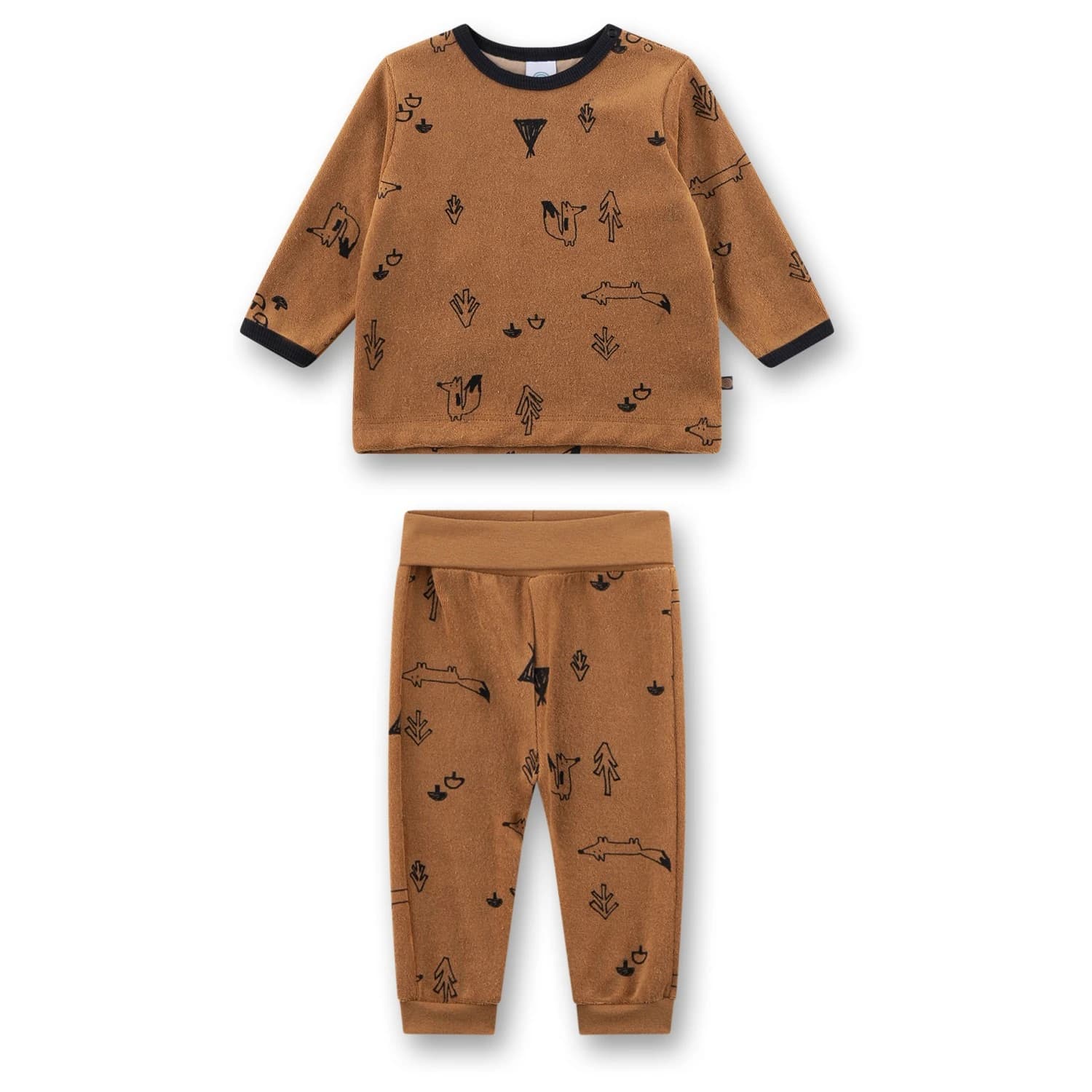 Детско ежедневно термо бельо Sanetta Kid's Pyjama Long AOP 22185 Pyjamas - Brazil Nut