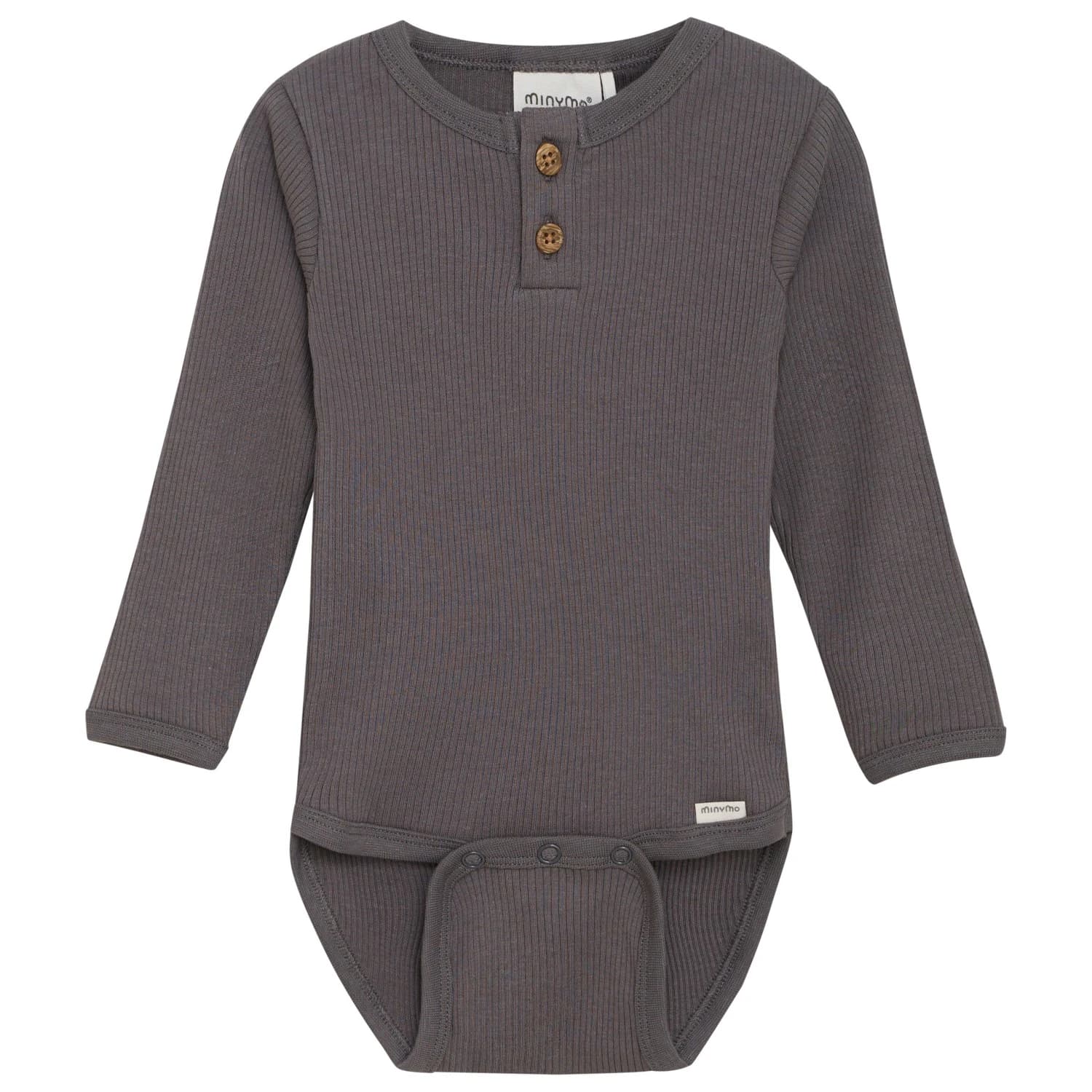 Детско ежедневно термо бельо Minymo Kid's Body L/S Rib Everyday base layer - Dark Gull Grey