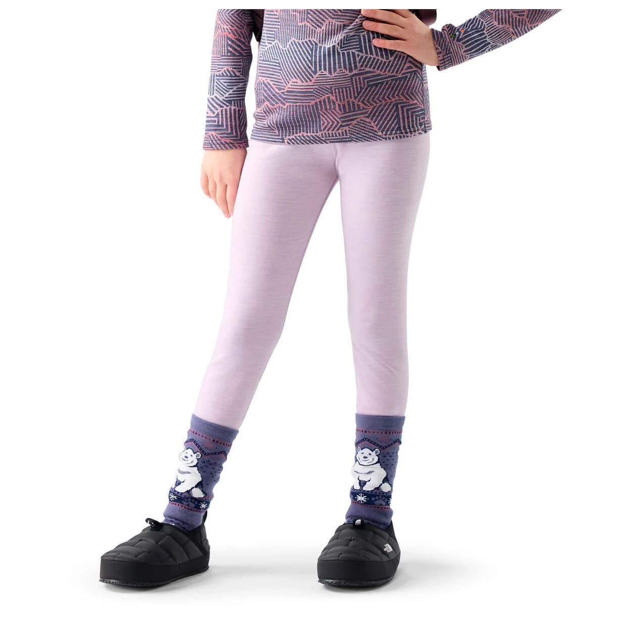 Детско мериносово термобельо Smartwool Kid's Classic Thermal Merino BL Bottom Boxed Merino base layer - Lavender Sky Heather