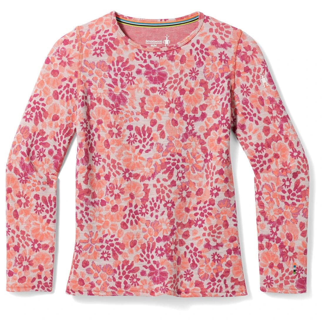 Детско мериносово термобельо Smartwool Kid's Classic Thermal Merino BL Crew Boxed Merino base layer - Festive Fuschia Floral