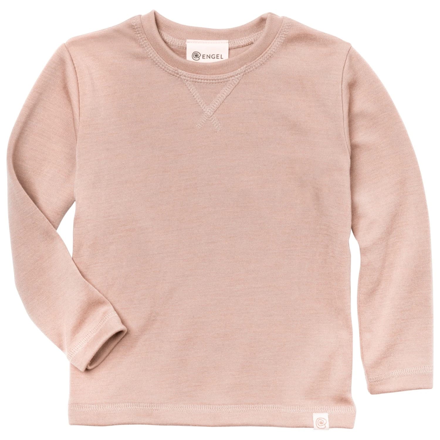 Детско мериносово термобельо Engel Kid's Sweatshirt L/S Merino longsleeve - Dustyrose