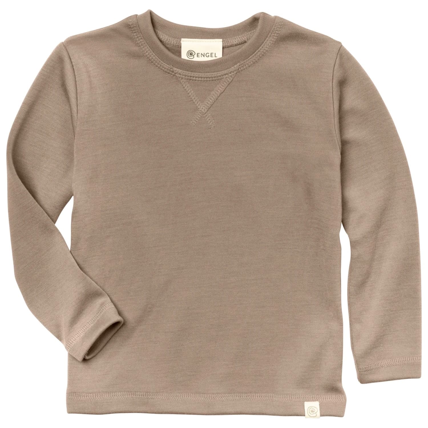 Детско мериносово термобельо Engel Kid's Sweatshirt L/S Merino longsleeve - Sand