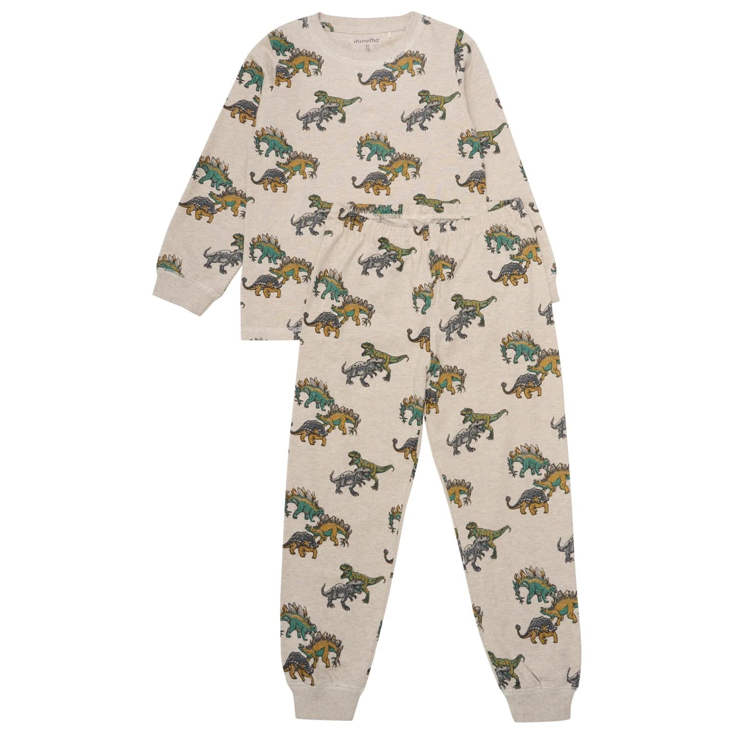 Детско ежедневно термо бельо Minymo Kid's Pyjamas L/S Set AOP No. 134066 Pyjamas - Beige Melange