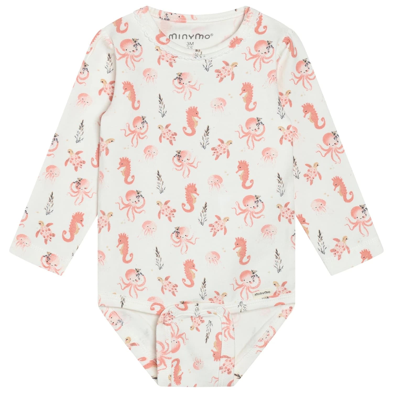 Детско ежедневно термо бельо Minymo Kid's Body L/S AOP Body - Vanilla Ice