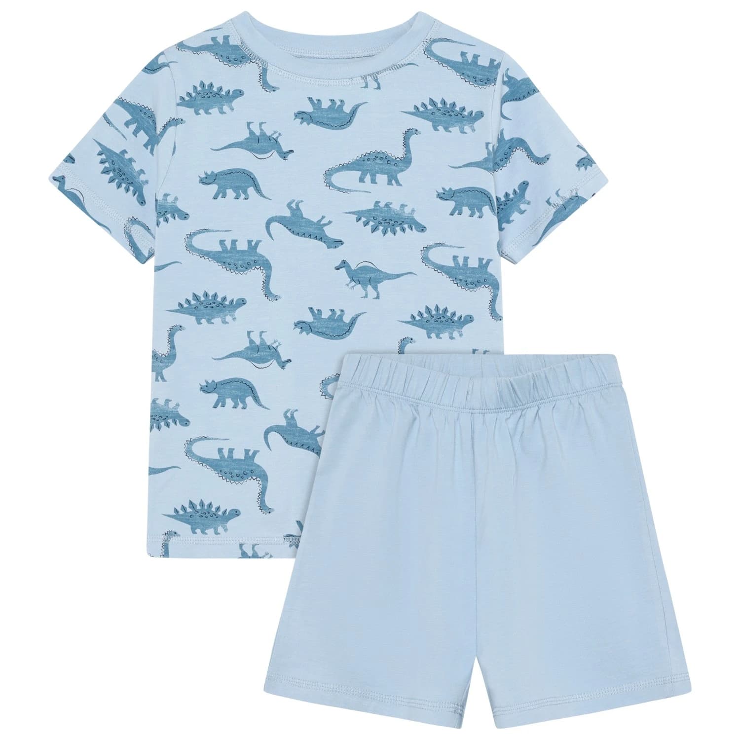 Детско ежедневно термо бельо Minymo Kid's Nightset S/S AOP Everyday base layer - Niagara Mist