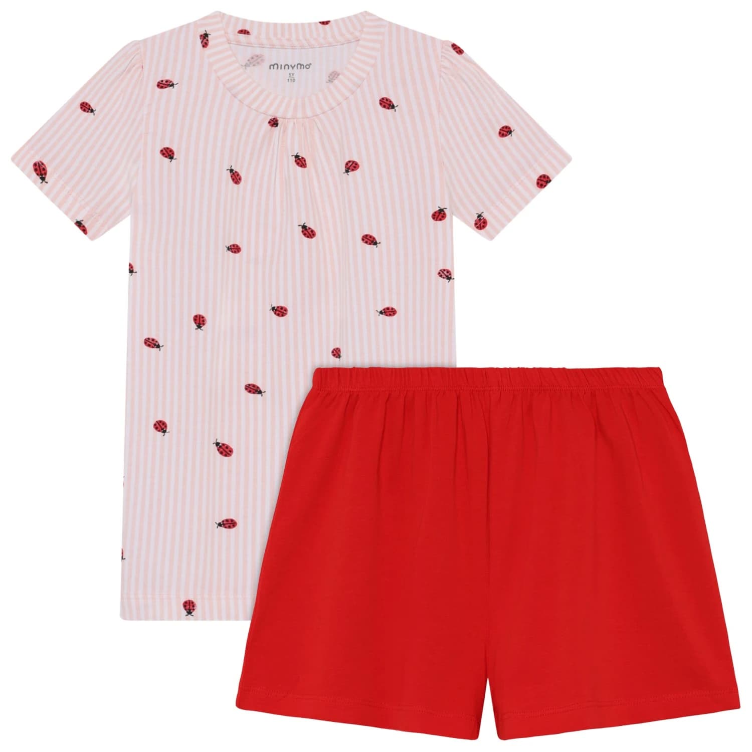 Детско ежедневно термо бельо Minymo Kid's T-Shirt+Short Set AOP 124383 Overall - Peach Blush