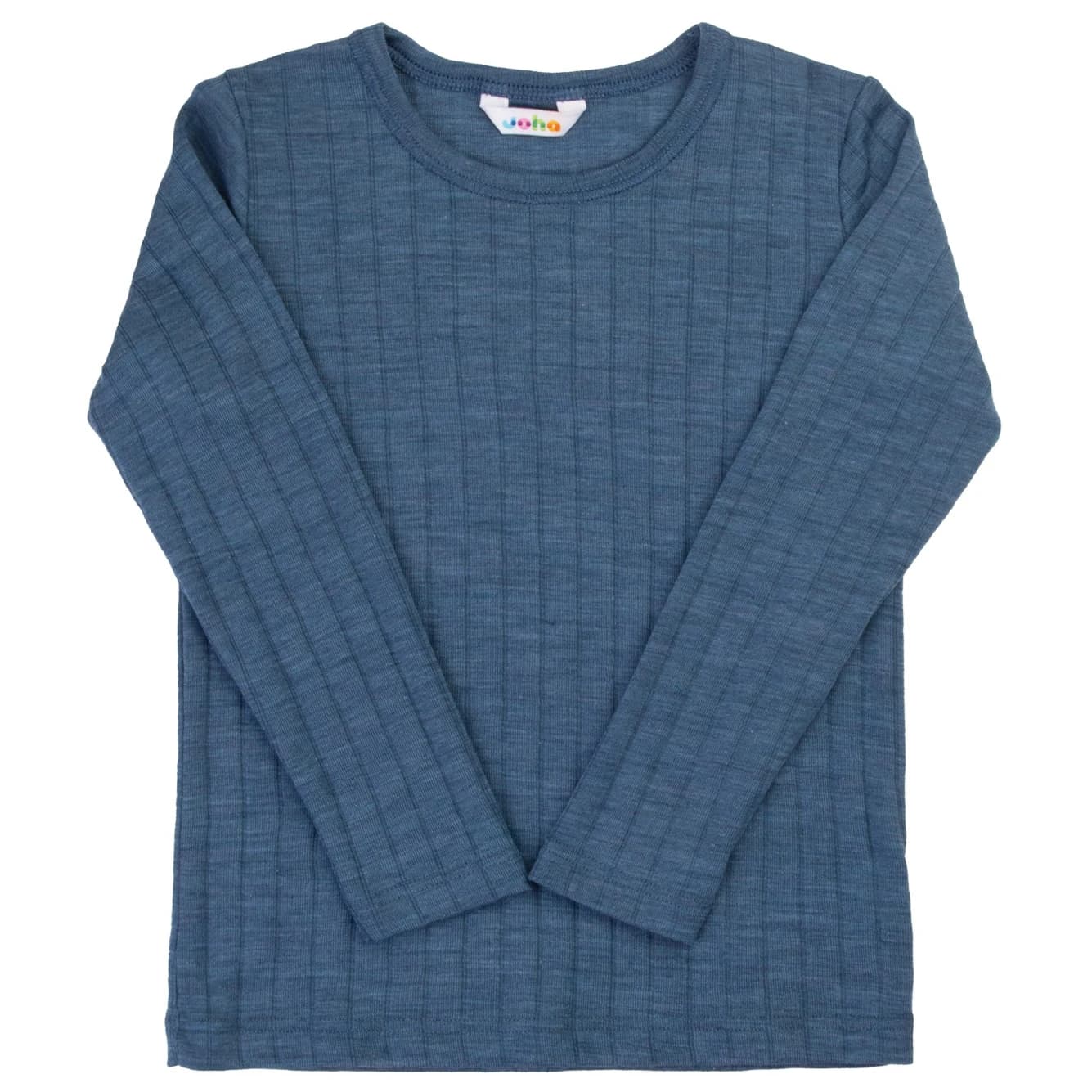 Детско мериносово термобельо Joha Kid's Blouse L/S Stripes Merino longsleeve - Blue Melange