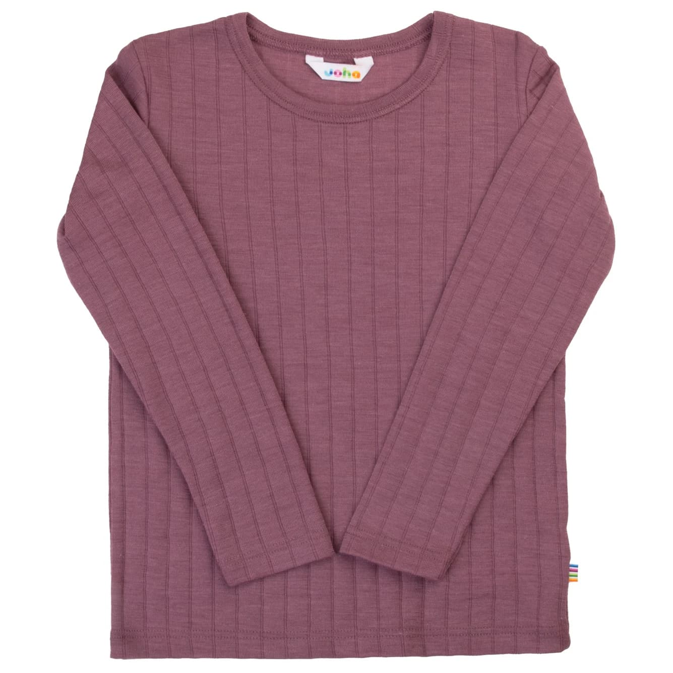Детско мериносово термобельо Joha Kid's Blouse L/S Stripes Merino longsleeve - Heather