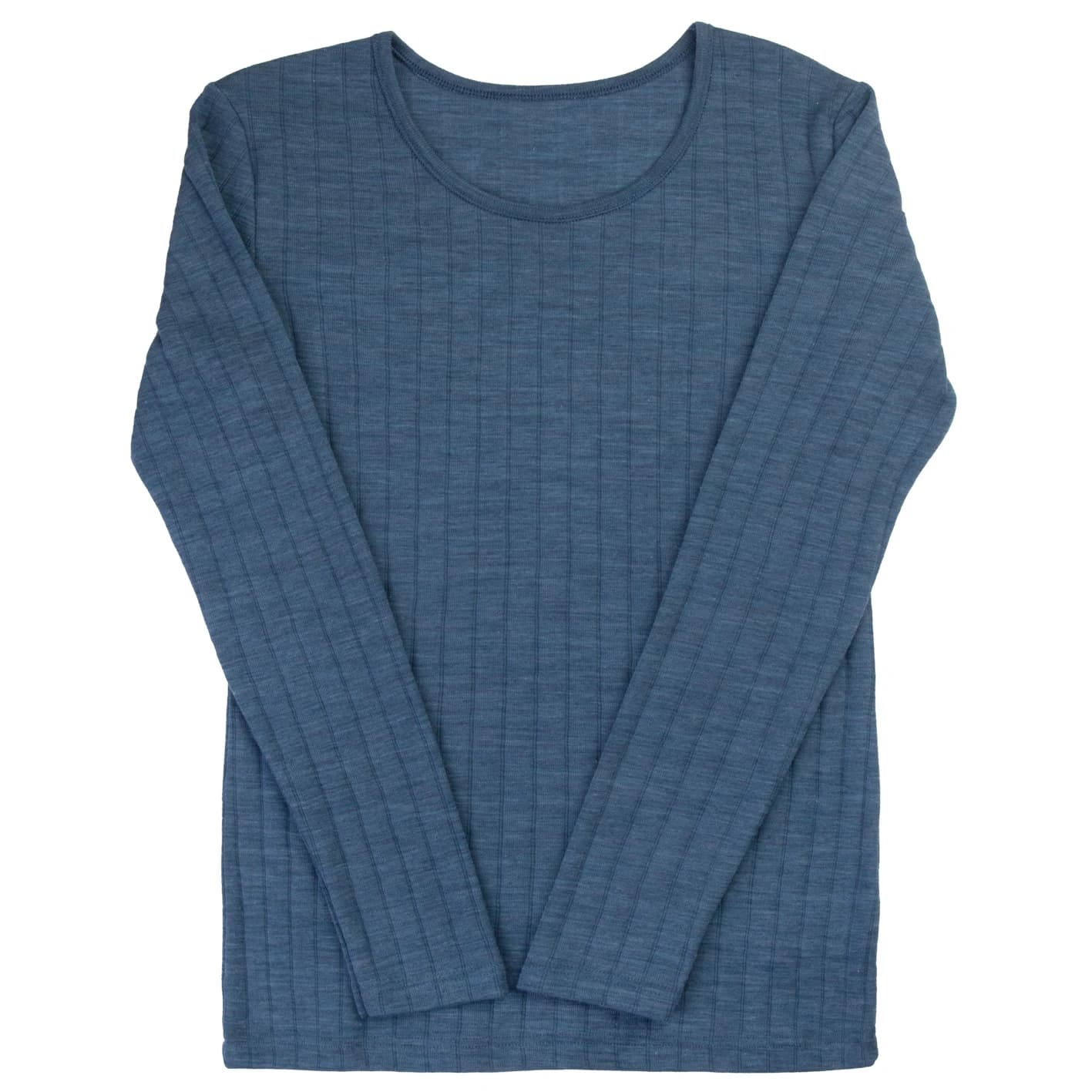 Детско мериносово термобельо Joha Kid's Blouse Long Sleeves Merino longsleeve - Blue Melange
