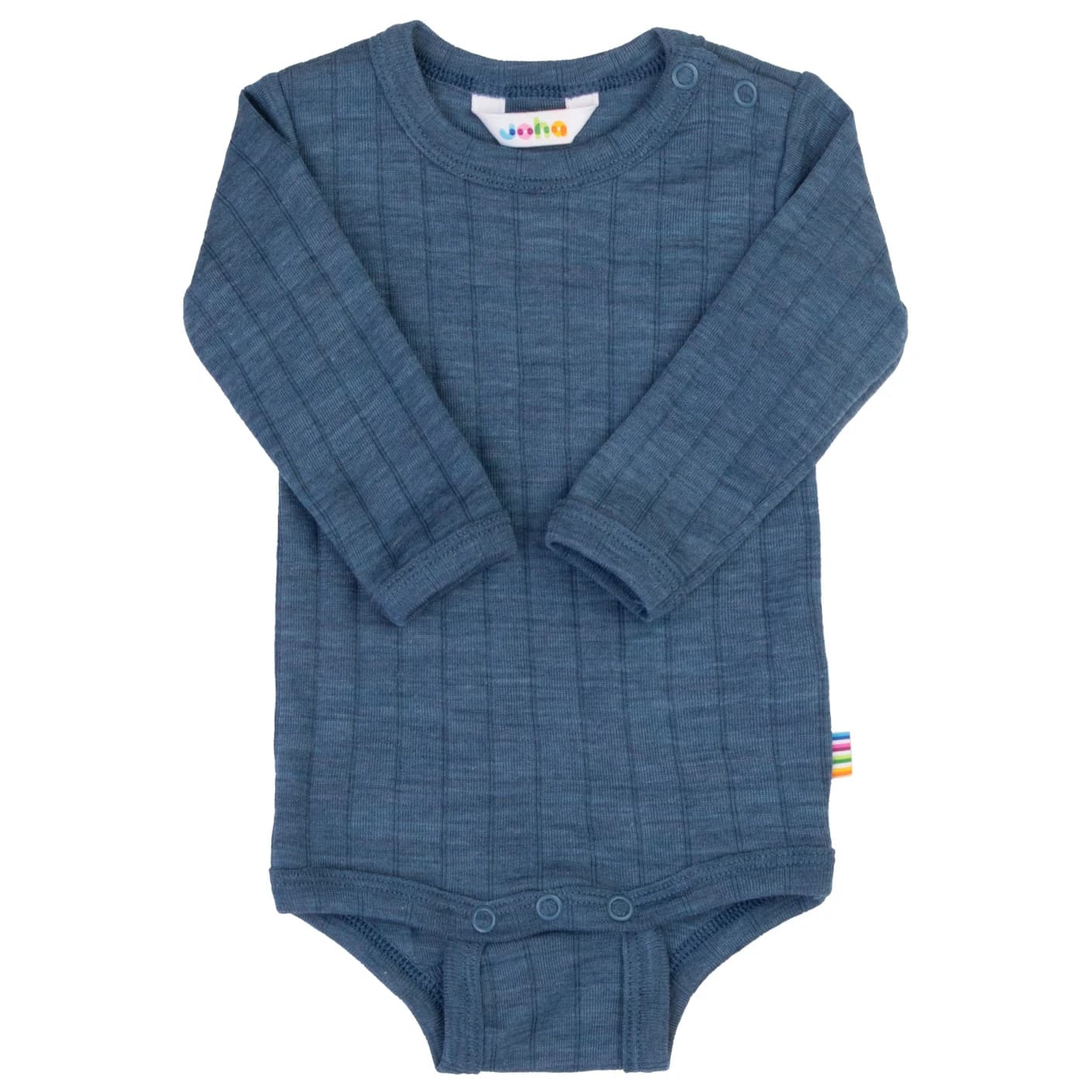 Детско мериносово термобельо Joha Kid's Body L/S Merino base layer - Blue Melange