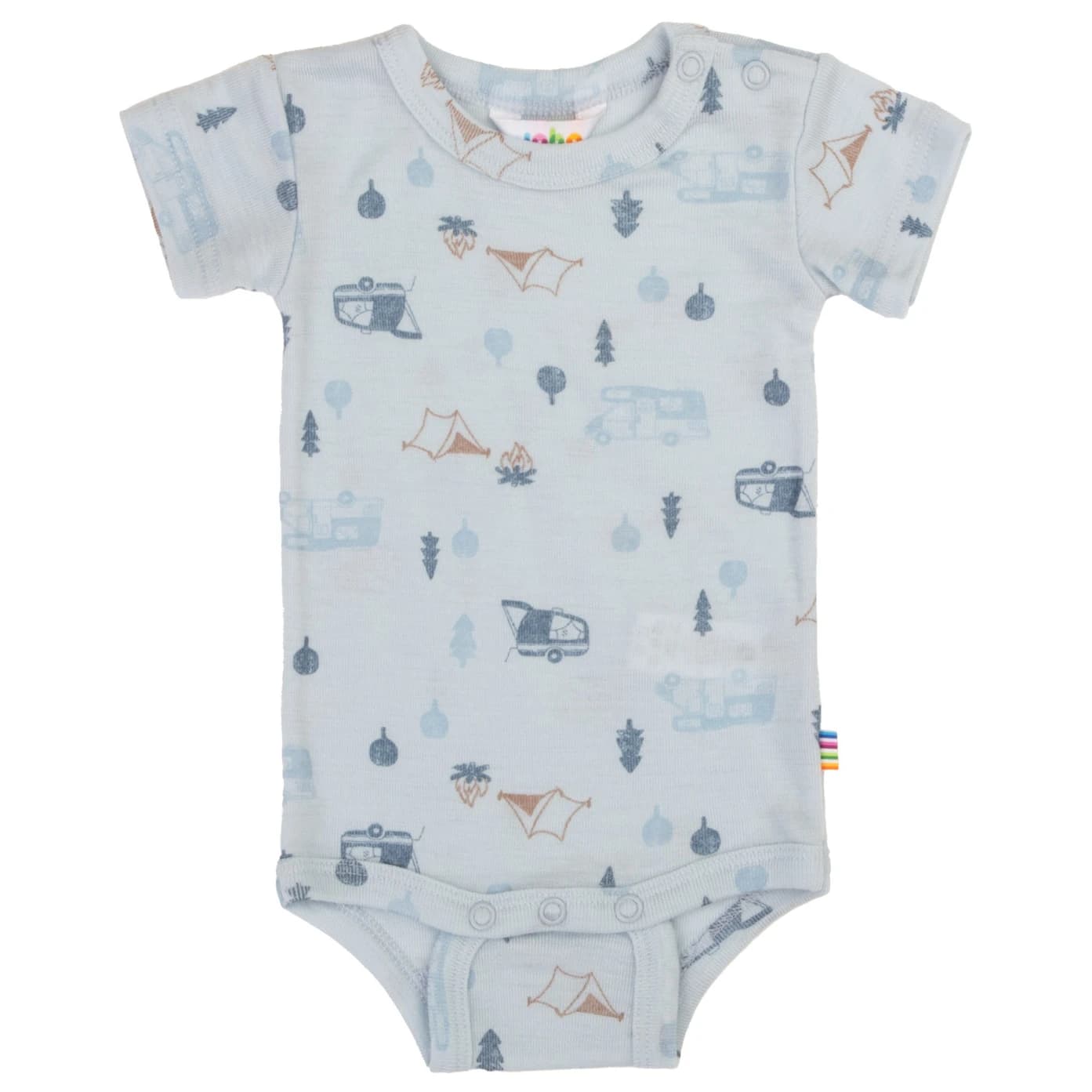 Детско мериносово термобельо Joha Kid's Body Short Sleeves Merino base layer - Light Blue