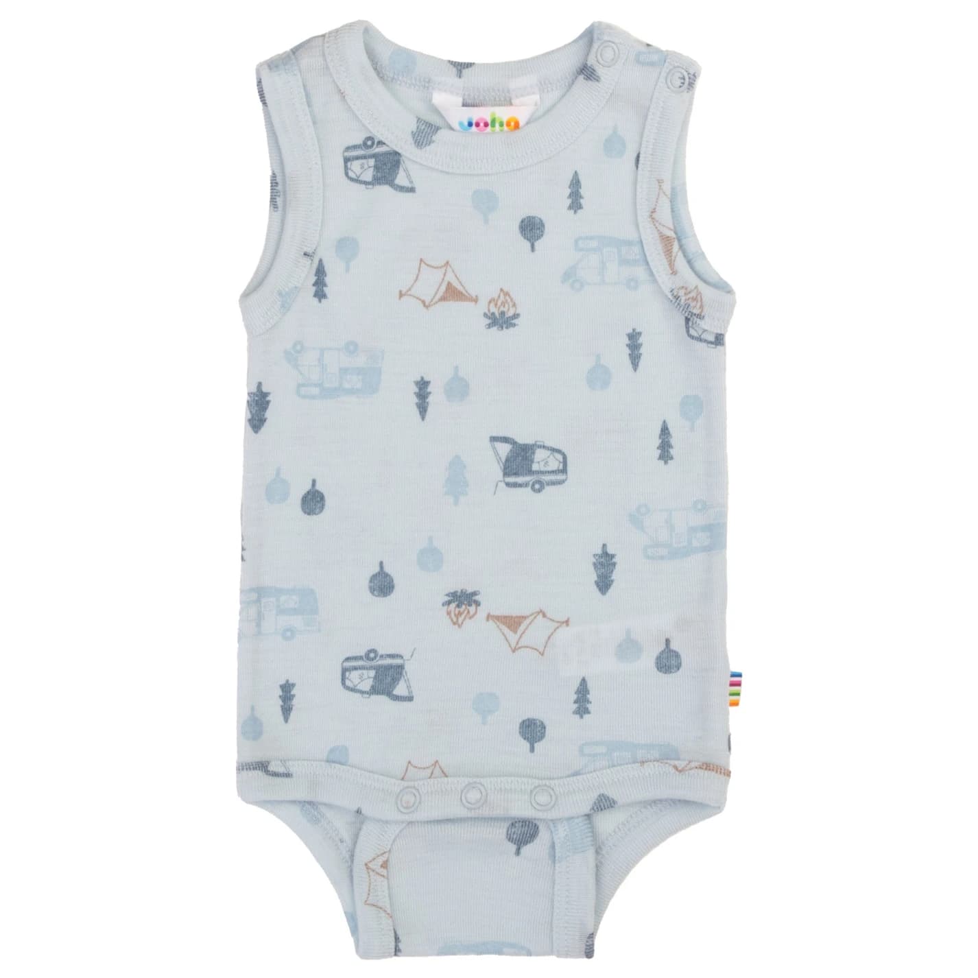 Детско мериносово термобельо Joha Kid's Body w/o Sleeves Merino base layer - Light Blue