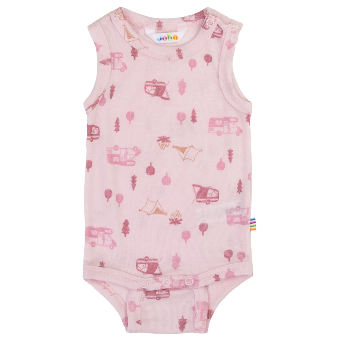 Детско мериносово термобельо Joha Kid's Body w/o Sleeves Merino base layer - Light Pink