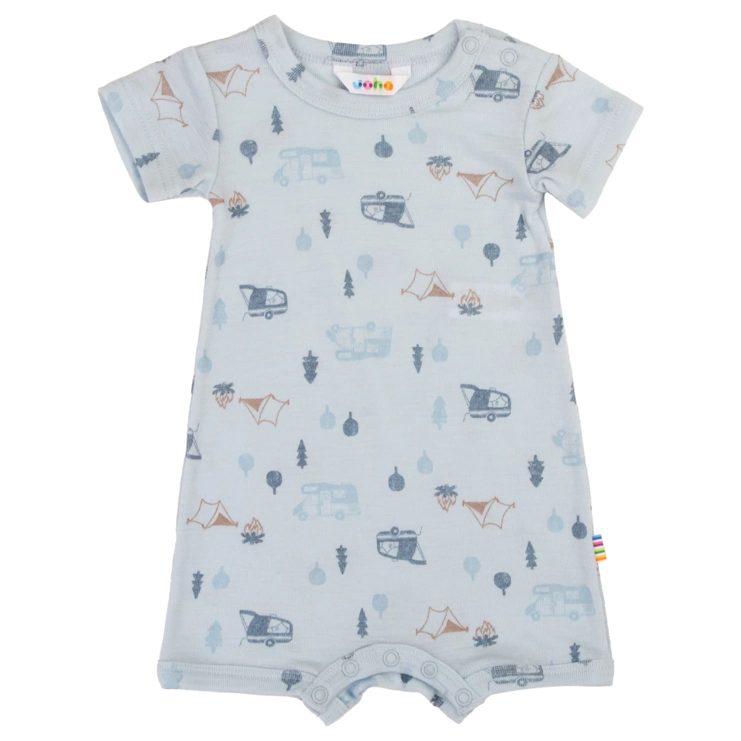 Детско мериносово термобельо Joha Kid's Summersuit Merino base layer - Light Blue