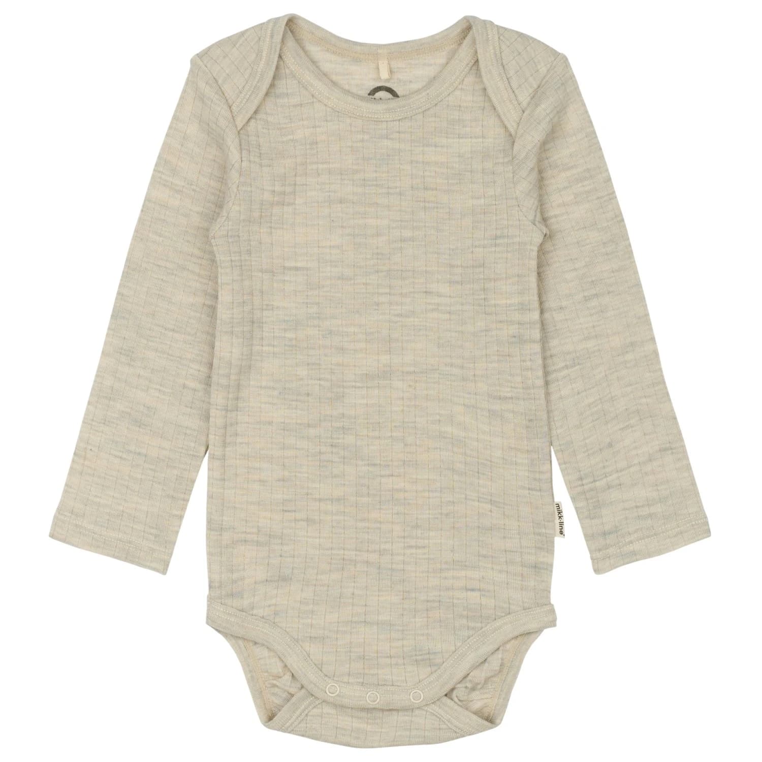 Детско мериносово термобельо Mikk-Line Kid's Merino Wool L/S Body Merino base layer - Melange Offwhite
