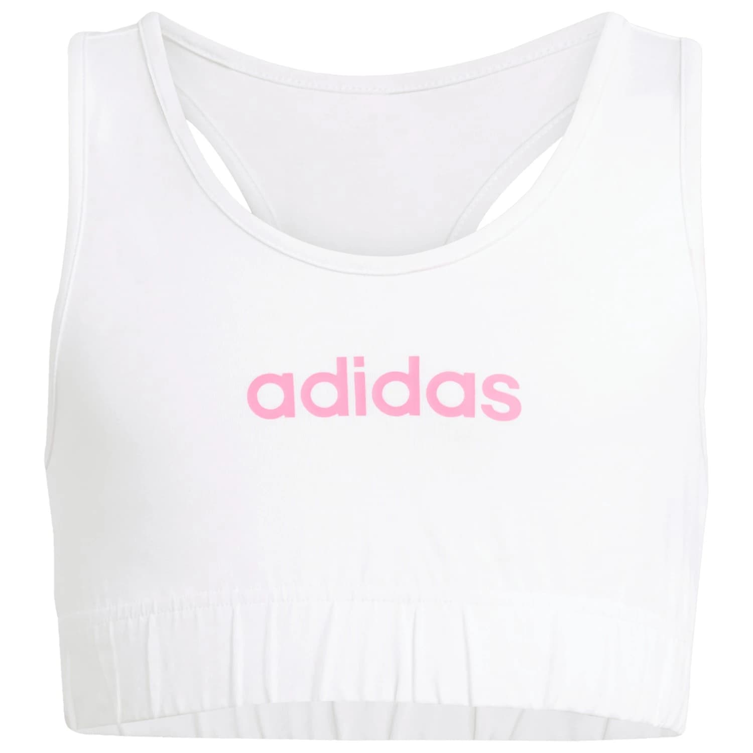 Детски спортен сутиен adidas Kid's Linear Logo Bra Top Sports bra - White / Pink Fusion