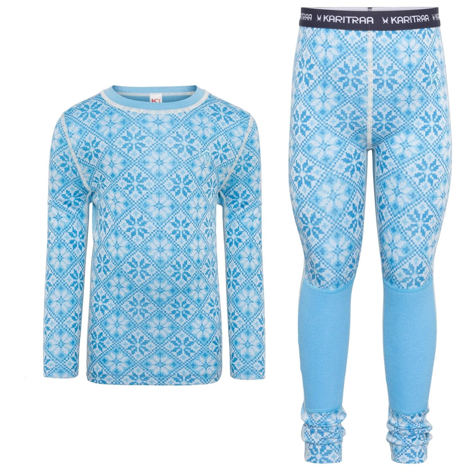 Детско мериносово термобельо Kari Traa Kid's Hennie Set 2.0 Ski underwear - Ocean
