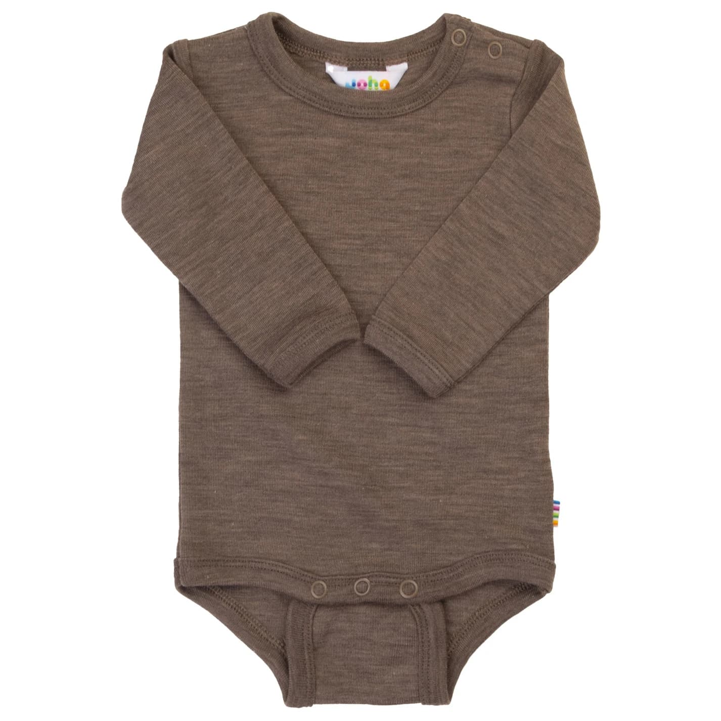 Детско мериносово термобельо Joha Kid's Body with Long Sleeves Wool Silk Merino base layer - Brown