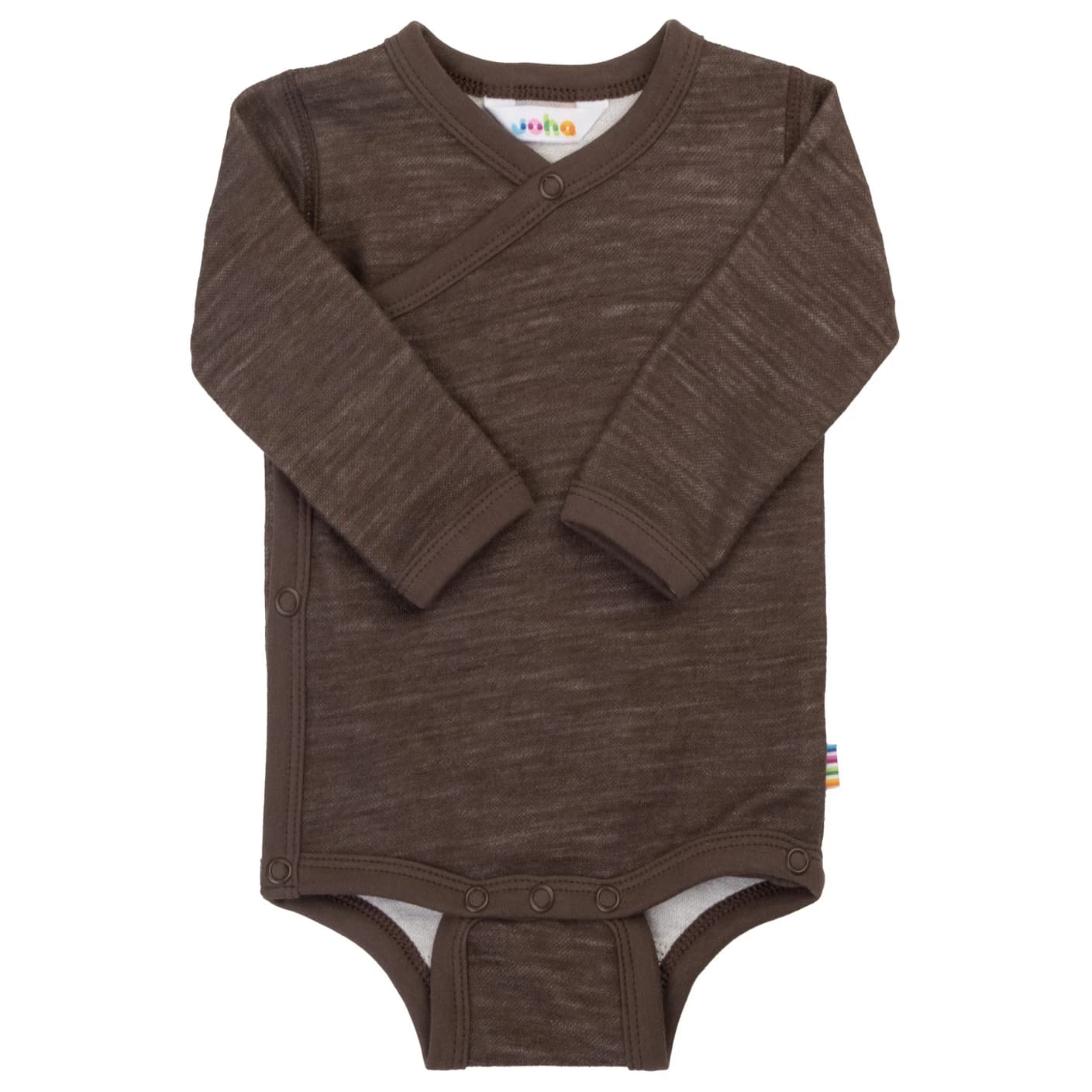 Детско мериносово термобельо Joha Kid's Wrap Around Body Merino base layer - Dark Brown