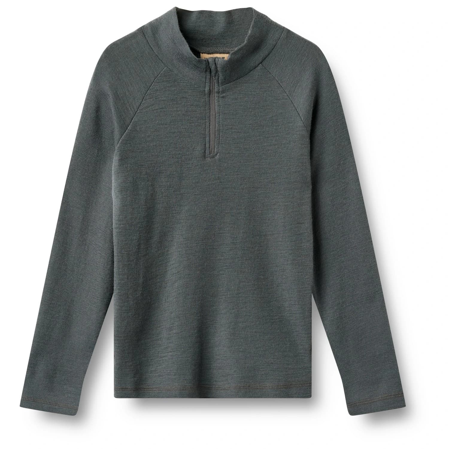 Детско мериносово термобельо WHEAT Kid's Baselayer Halfzip Wino Wool jumper - Dark Charcoal