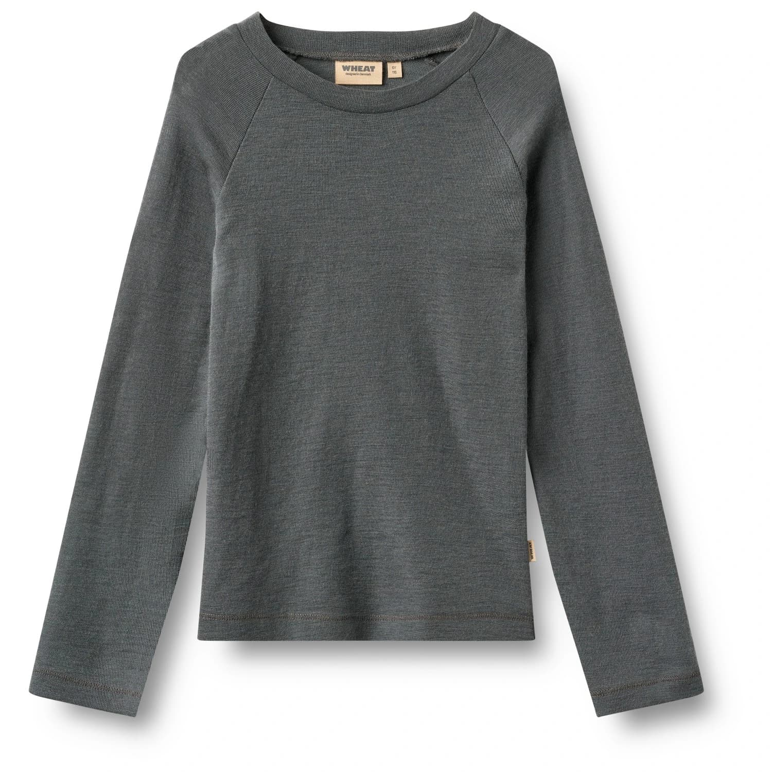 Детско мериносово термобельо WHEAT Kid's Baselayer T-Shirt Maane Merino base layer - Dark Charcoal
