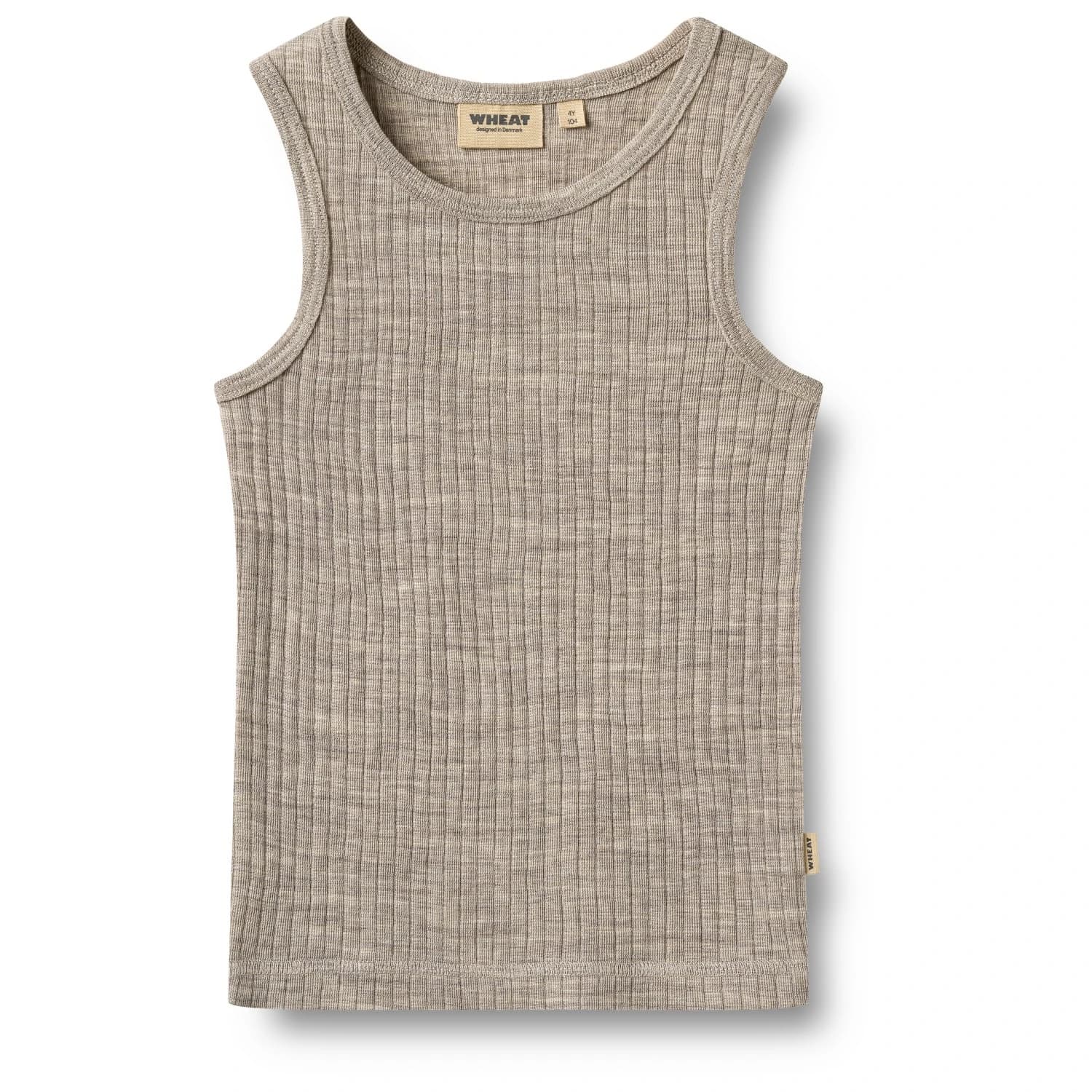 Детско копринено термобельо WHEAT Kid's Wool Silk Singlet Iggy Merino base layer - Khaki Melange
