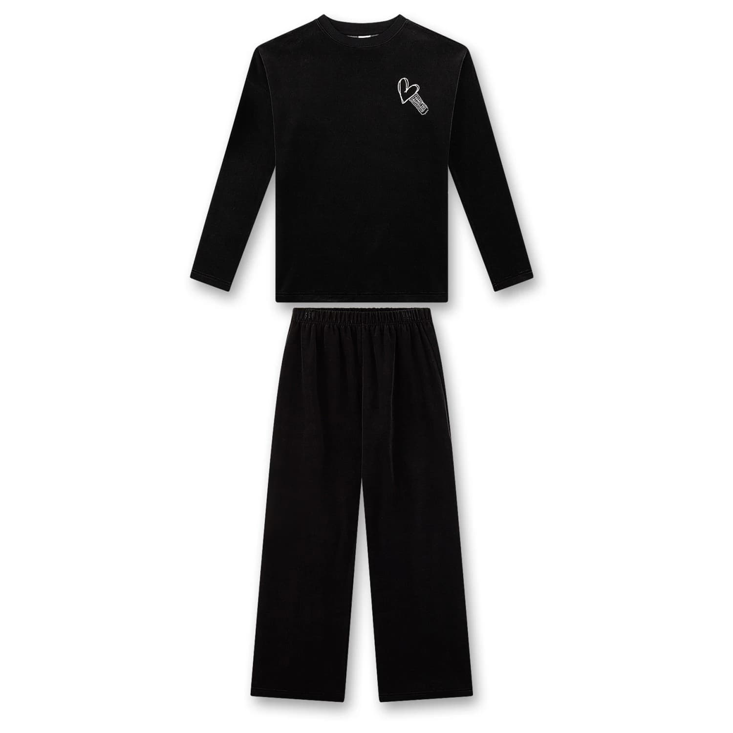 Детско ежедневно термо бельо Sanetta Kid's Pyjama 1/1 Everyday base layer - Super Black