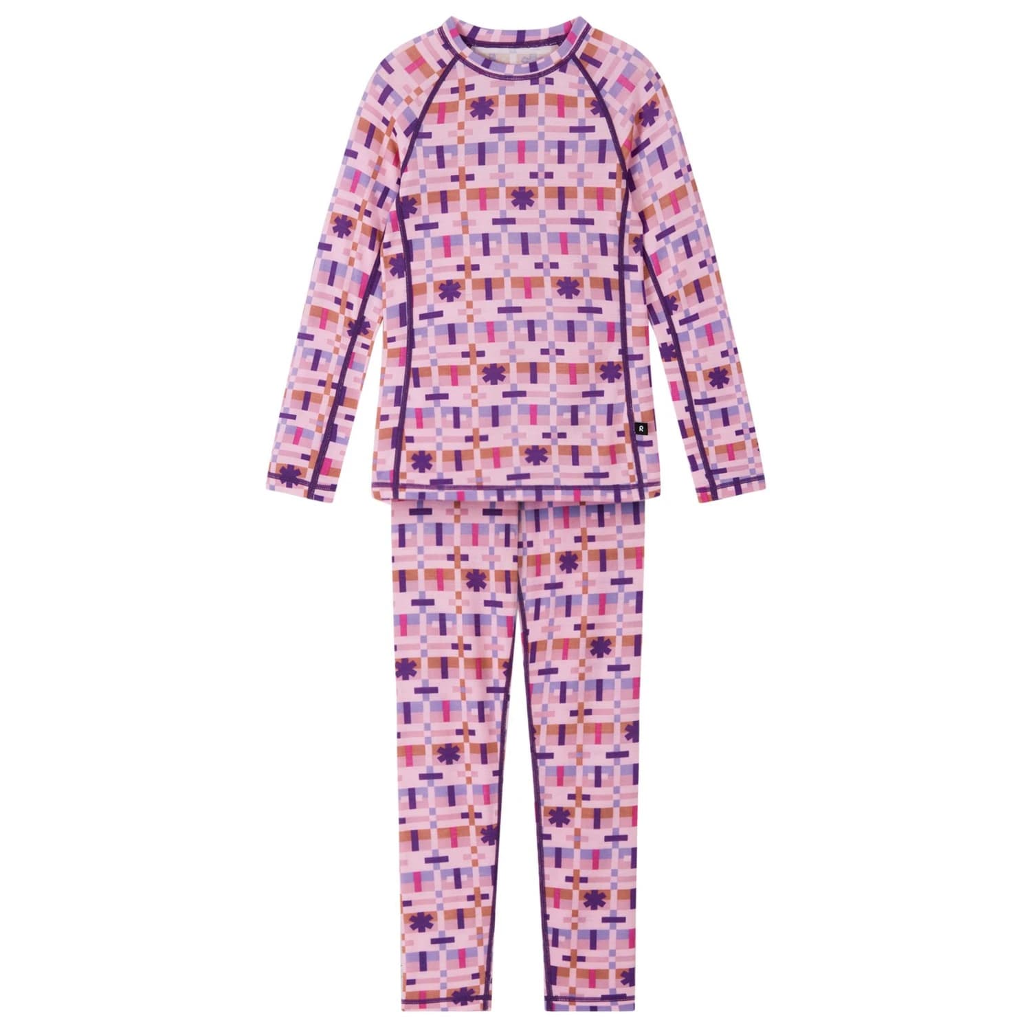 Детско мериносово термобельо Reima Kid's Wool Base Layer Set Taitoa Print Merino base layer - Pale Rose