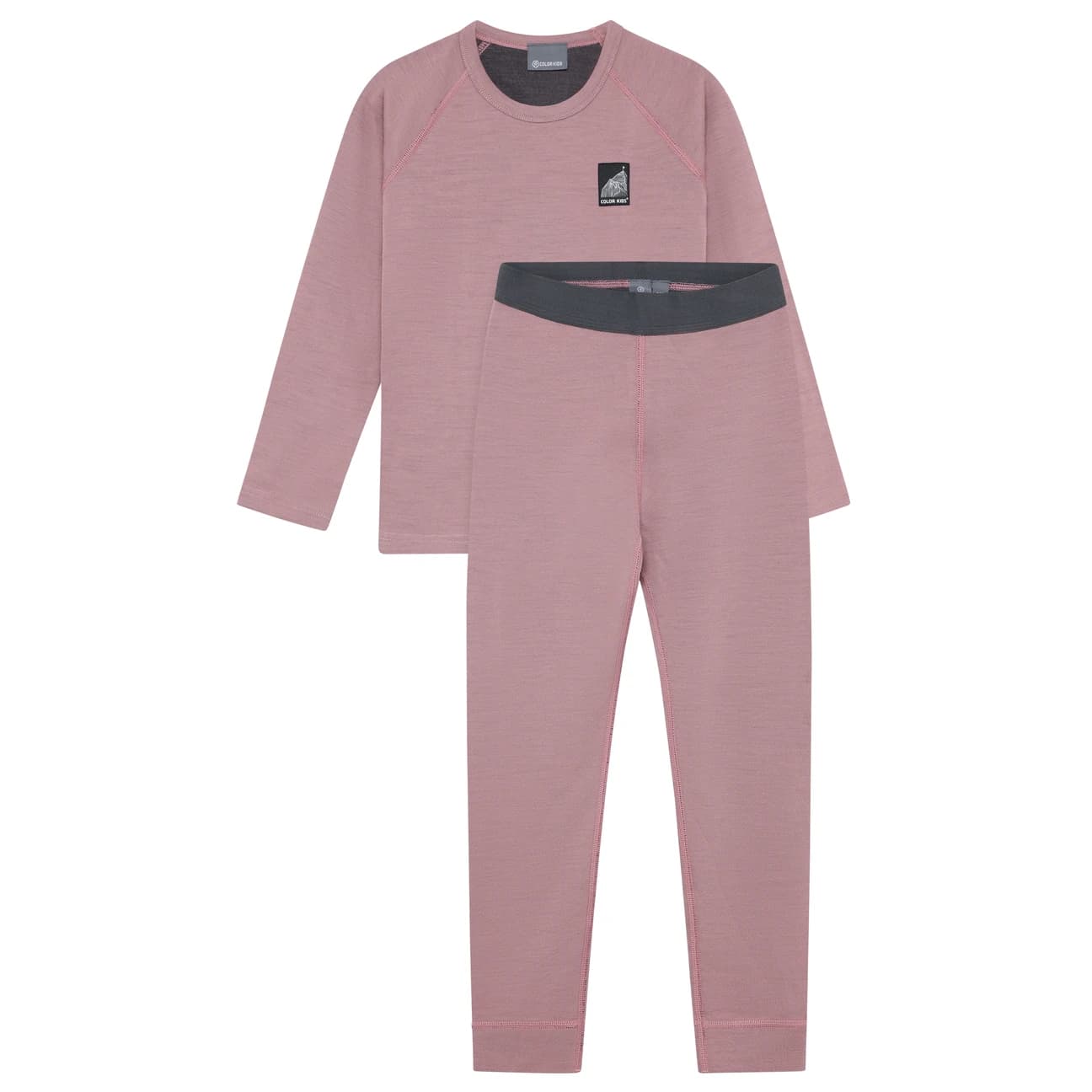 Детско мериносово термобельо Color Kids Kid's Ski Underwear with Wool Merino base layer - Toadstool