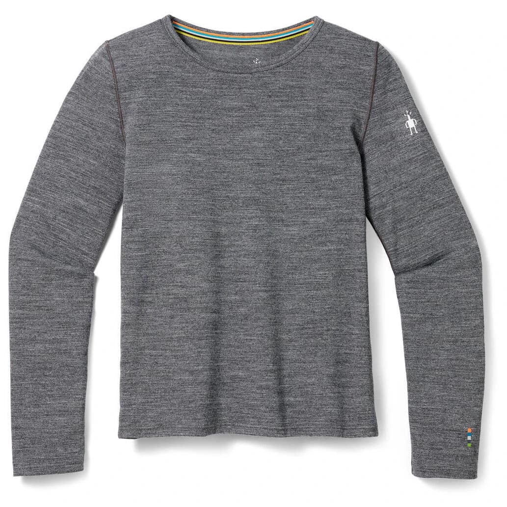 Детско мериносово термобельо Smartwool Kid's Classic Merino Blend Base Layer Crew Boxed Merino base layer - Charcoal Heather